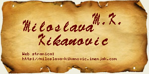 Miloslava Kikanović vizit kartica